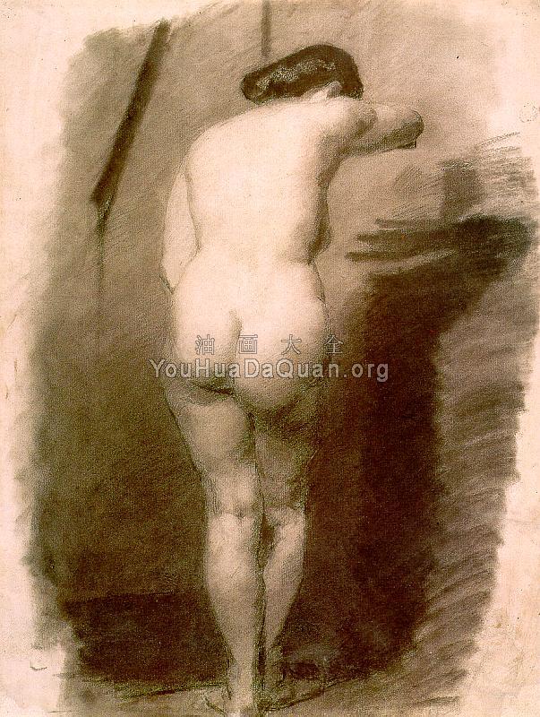 Study of a Standing Nude Woman - 托马斯·伊肯斯